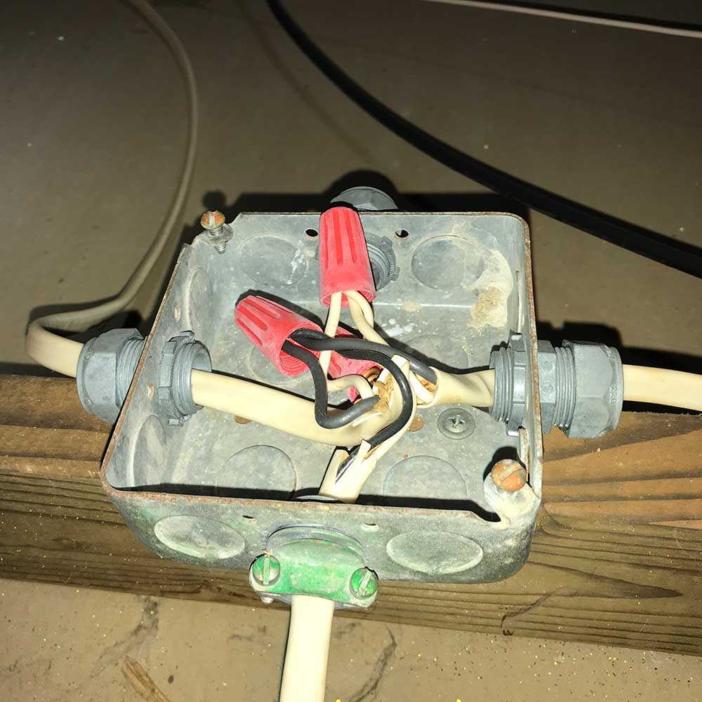 image of electric junction box during home inspection