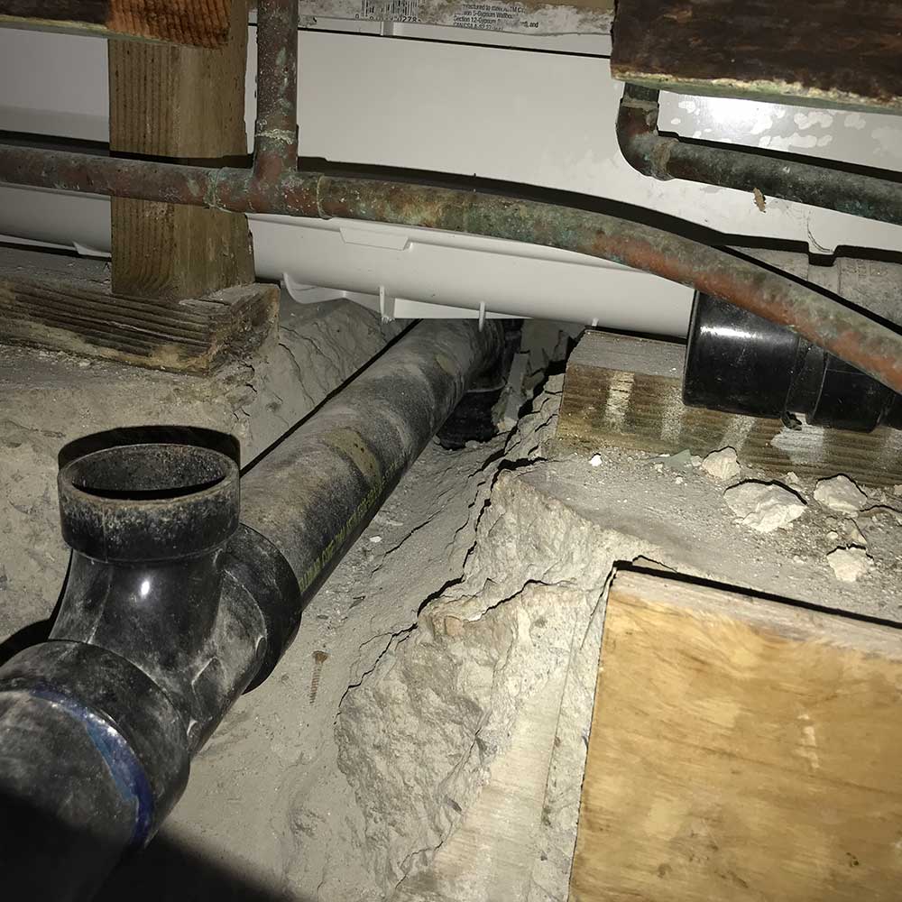 image of improper plumbing found during home inspection